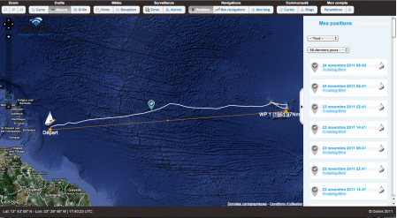 Historique des positions en transat