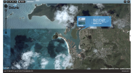 Affichage de la position du bateau sur fond cartographique Google &reg;