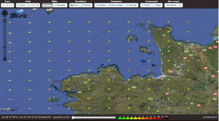 Carte des vents sur la Manche